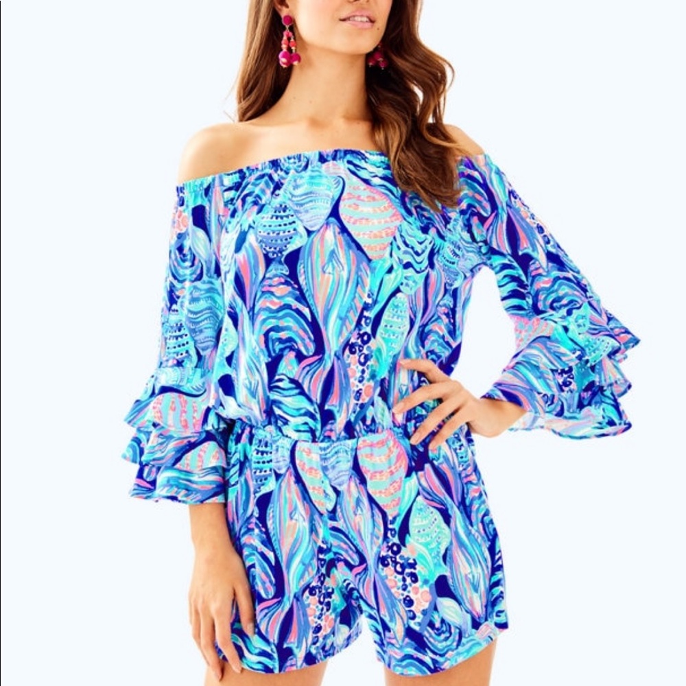 Lilly Calla off the shoulder romper scale up